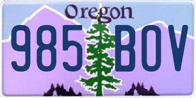 OR license plate 985BOV