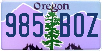 OR license plate 985BOZ
