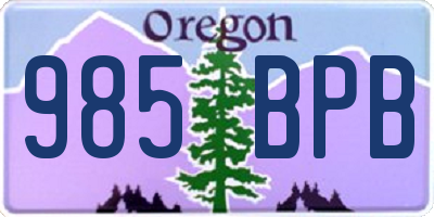 OR license plate 985BPB