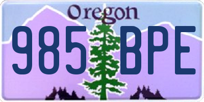 OR license plate 985BPE