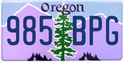 OR license plate 985BPG