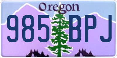 OR license plate 985BPJ