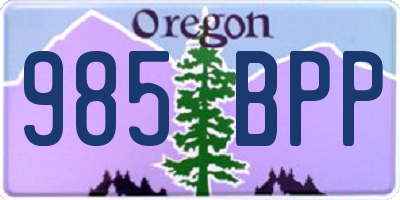 OR license plate 985BPP