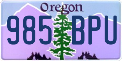 OR license plate 985BPU