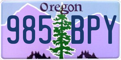 OR license plate 985BPY