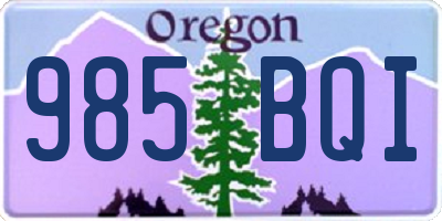 OR license plate 985BQI