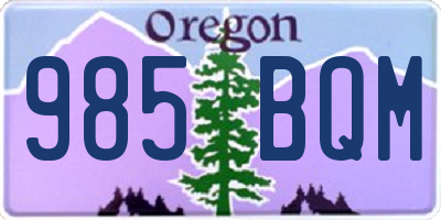 OR license plate 985BQM