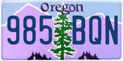 OR license plate 985BQN