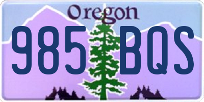 OR license plate 985BQS