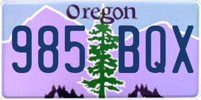 OR license plate 985BQX