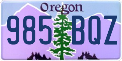 OR license plate 985BQZ