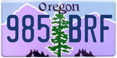 OR license plate 985BRF