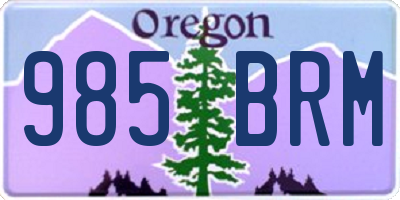 OR license plate 985BRM