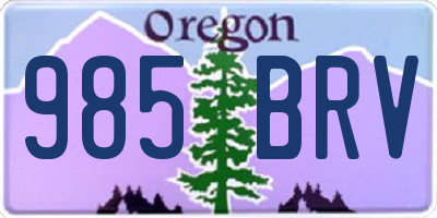 OR license plate 985BRV