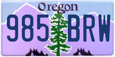 OR license plate 985BRW