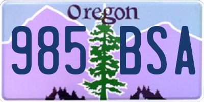 OR license plate 985BSA
