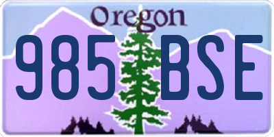 OR license plate 985BSE