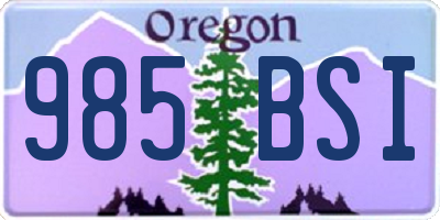 OR license plate 985BSI