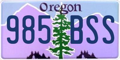OR license plate 985BSS