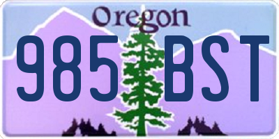 OR license plate 985BST