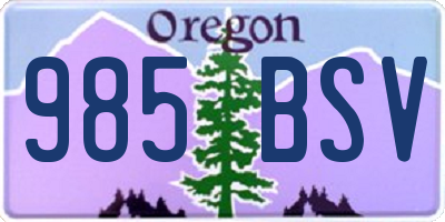 OR license plate 985BSV