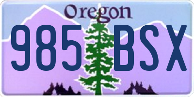 OR license plate 985BSX