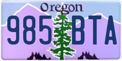 OR license plate 985BTA