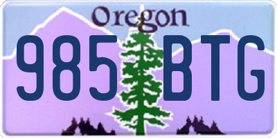 OR license plate 985BTG