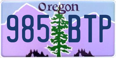 OR license plate 985BTP