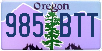 OR license plate 985BTT