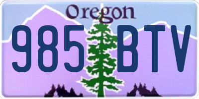 OR license plate 985BTV