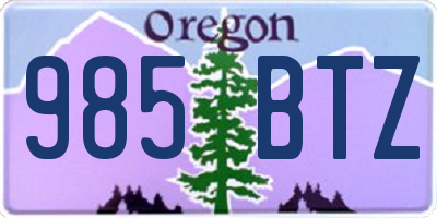 OR license plate 985BTZ
