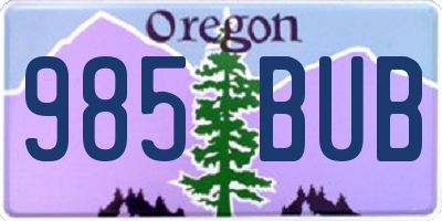 OR license plate 985BUB