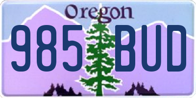 OR license plate 985BUD