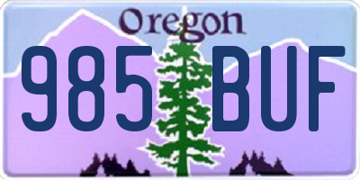 OR license plate 985BUF