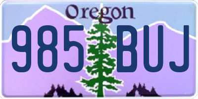 OR license plate 985BUJ