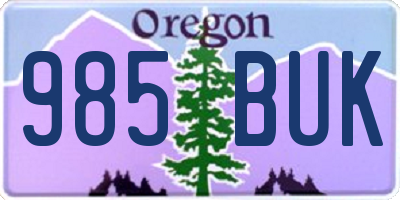 OR license plate 985BUK
