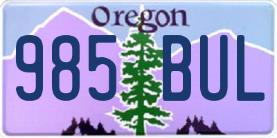 OR license plate 985BUL