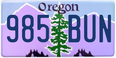 OR license plate 985BUN