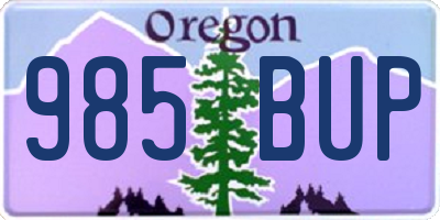 OR license plate 985BUP