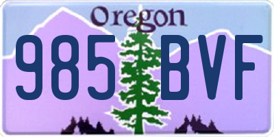 OR license plate 985BVF