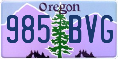 OR license plate 985BVG