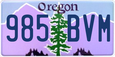 OR license plate 985BVM