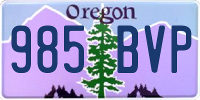 OR license plate 985BVP