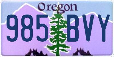 OR license plate 985BVY