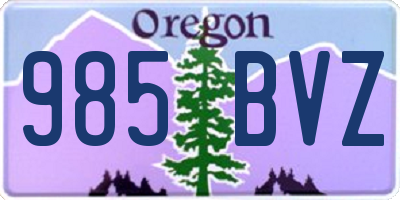 OR license plate 985BVZ
