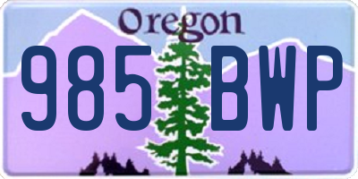 OR license plate 985BWP