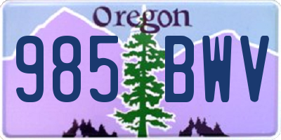 OR license plate 985BWV