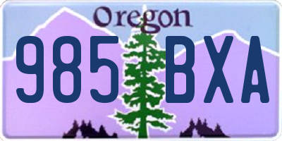 OR license plate 985BXA