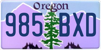 OR license plate 985BXD